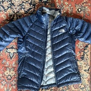 Blue down north face jacket